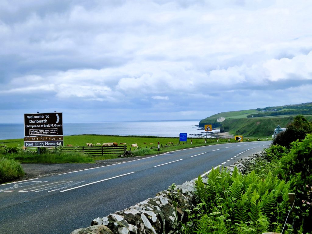 Entering Dunbeath on foot on the A9