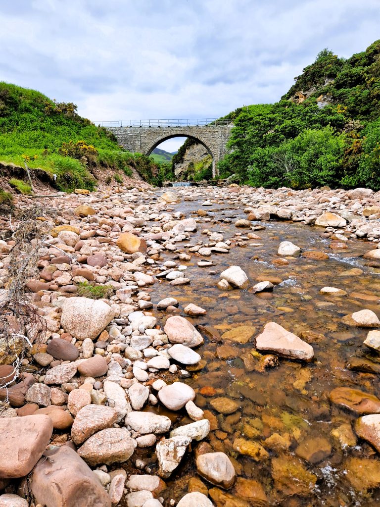 Crossing Loth Burn on John O'Groats Trail to Brora 