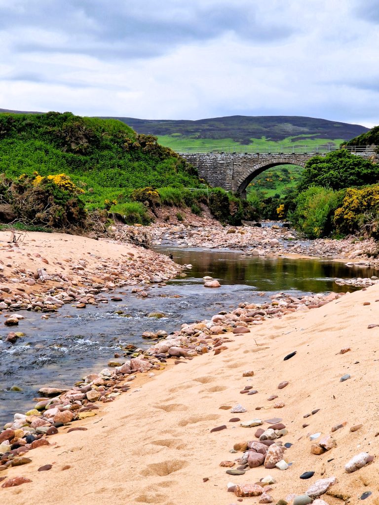 Crossing Loth Burn on John O'Groats Trail to Brora 