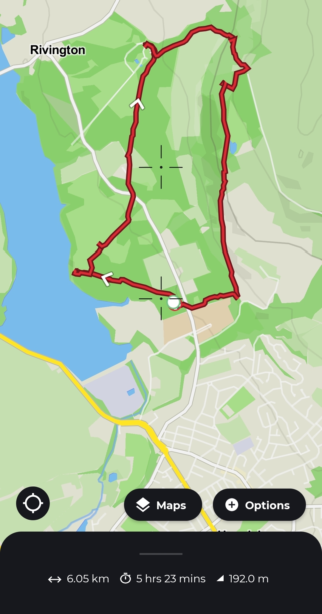 Screenshot of Hiiker map for Rivington Terraced Gardens 
