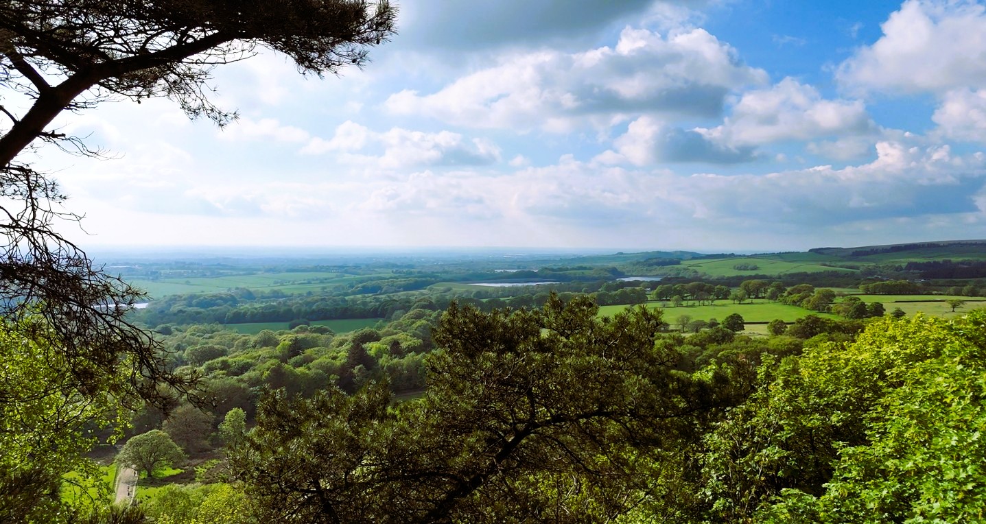 Views of the Lancashire Plains from Rivington Terraced Gardens 